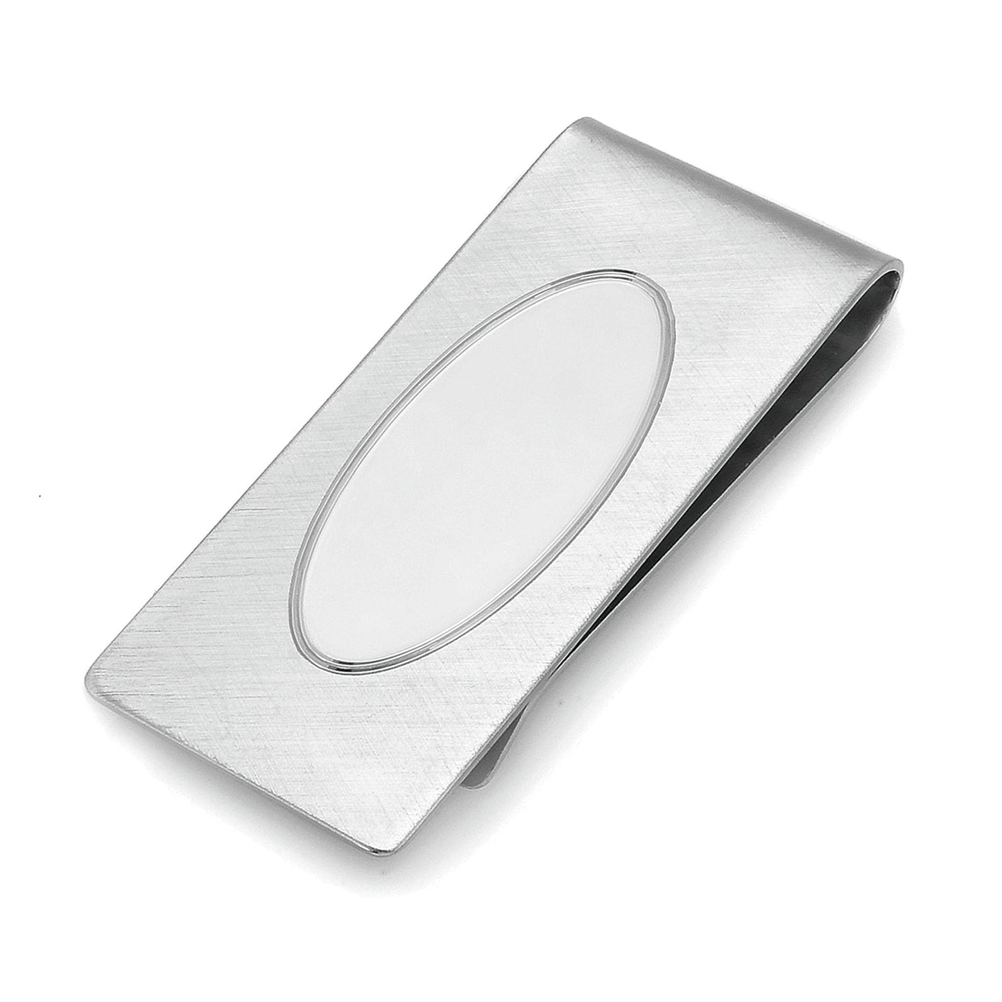 A two tone florentine money clip displayed on a neutral white background.