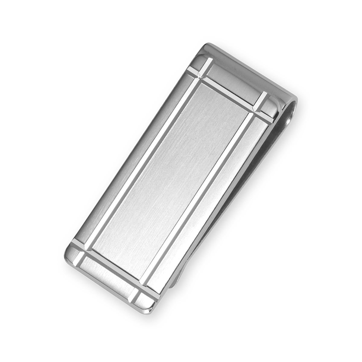 A diamond-cut money clip 4-way displayed on a neutral white background.