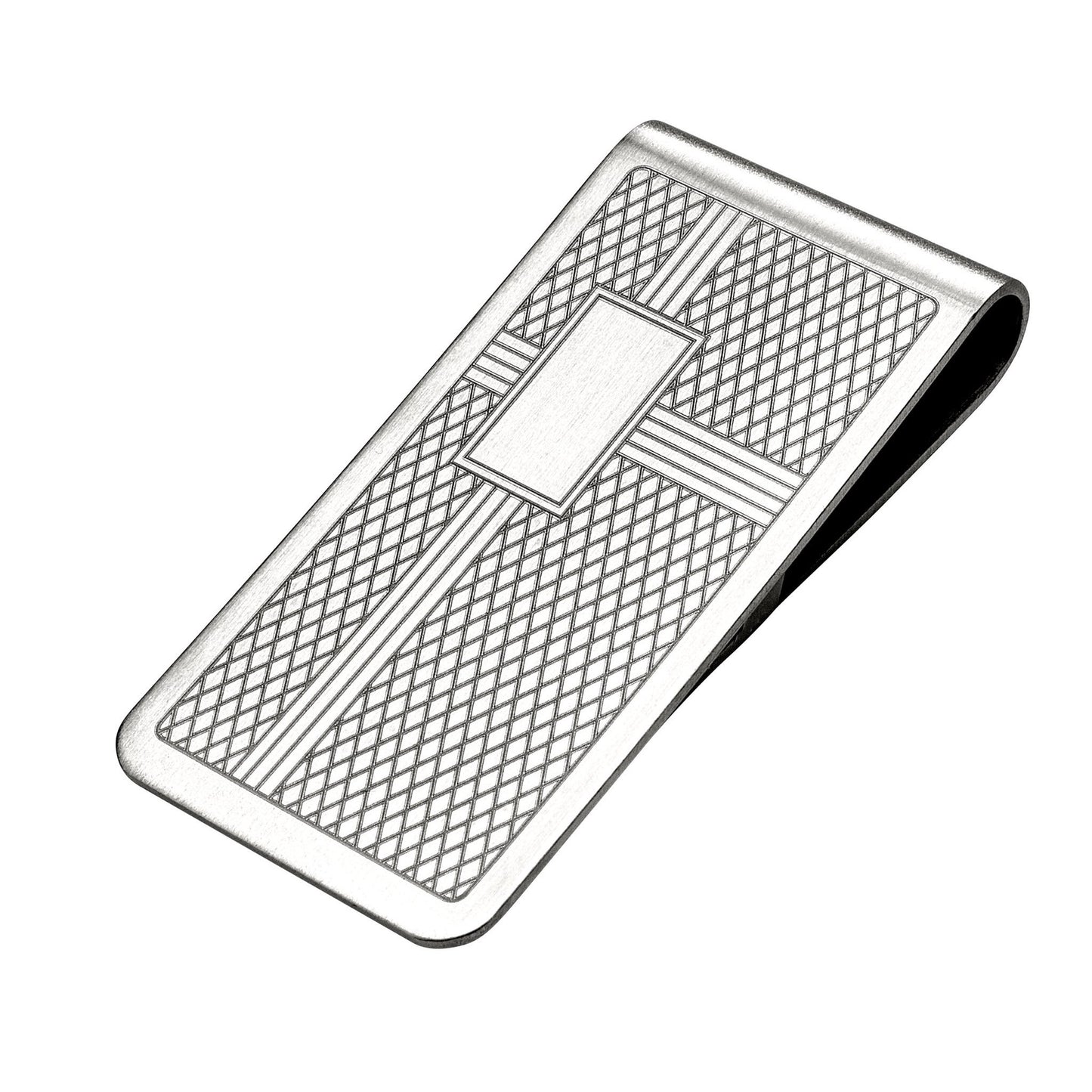 A money clip with diagonal pattern displayed on a neutral white background.