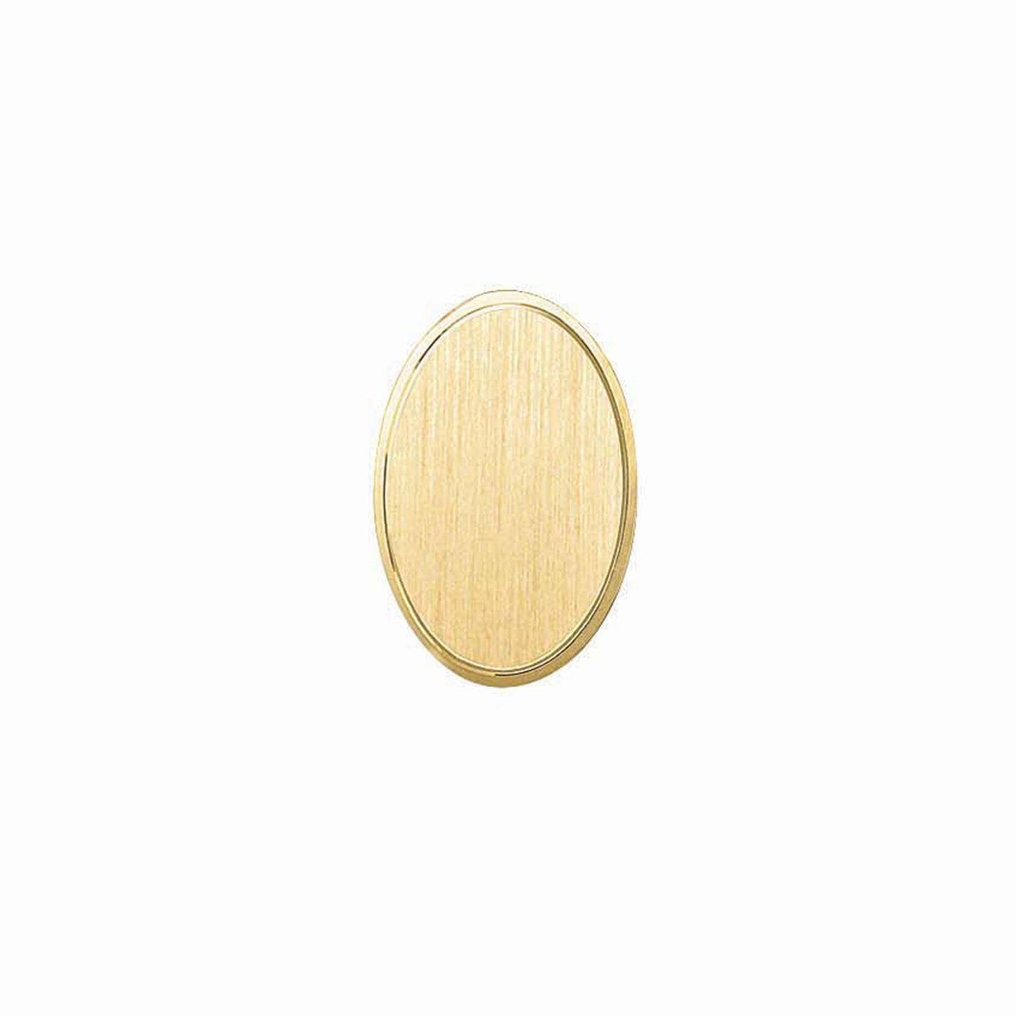 A 14k yellow gold oval satined engine-turned tie tack displayed on a neutral white background.