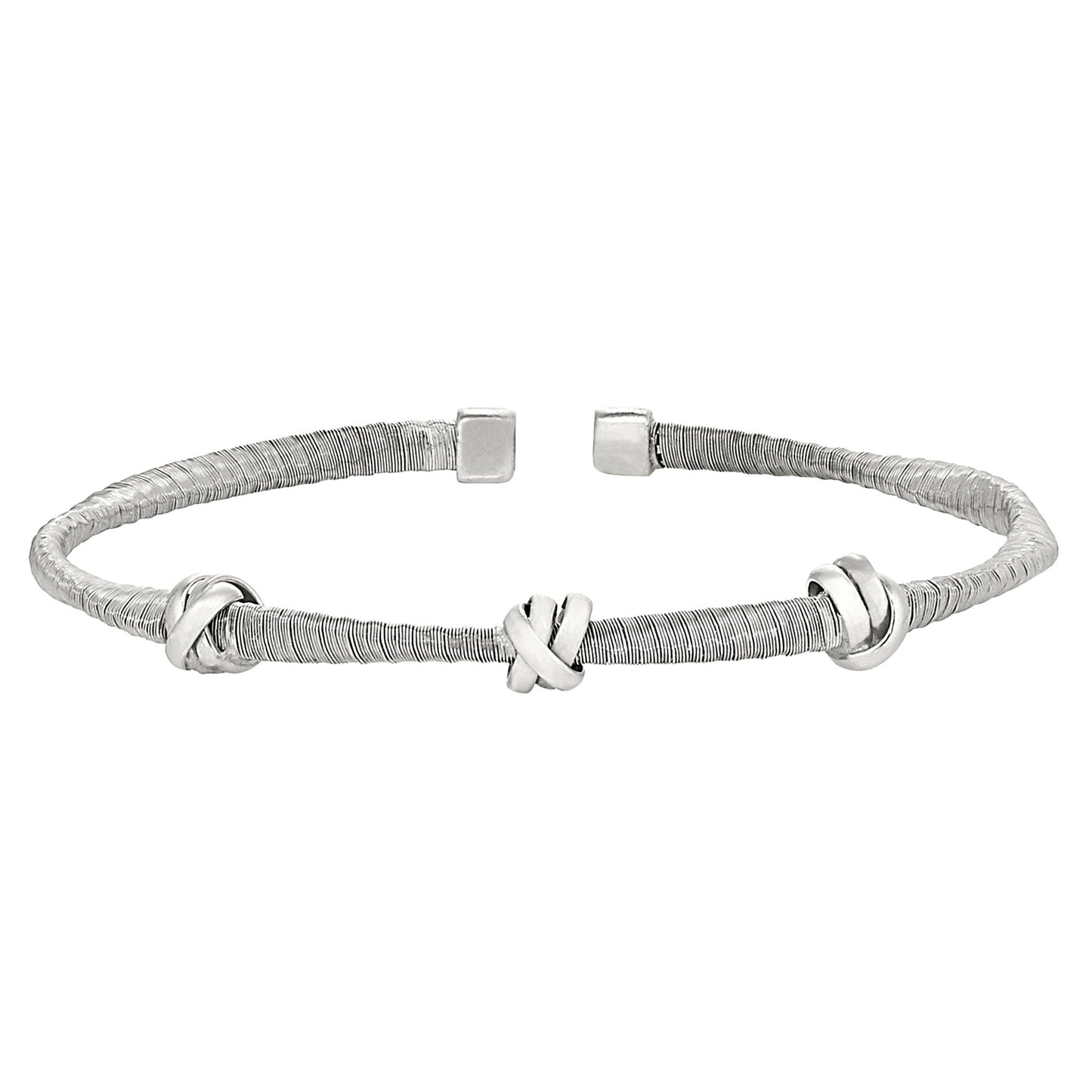A triple knotted twisted cable bracelet displayed on a neutral white background.