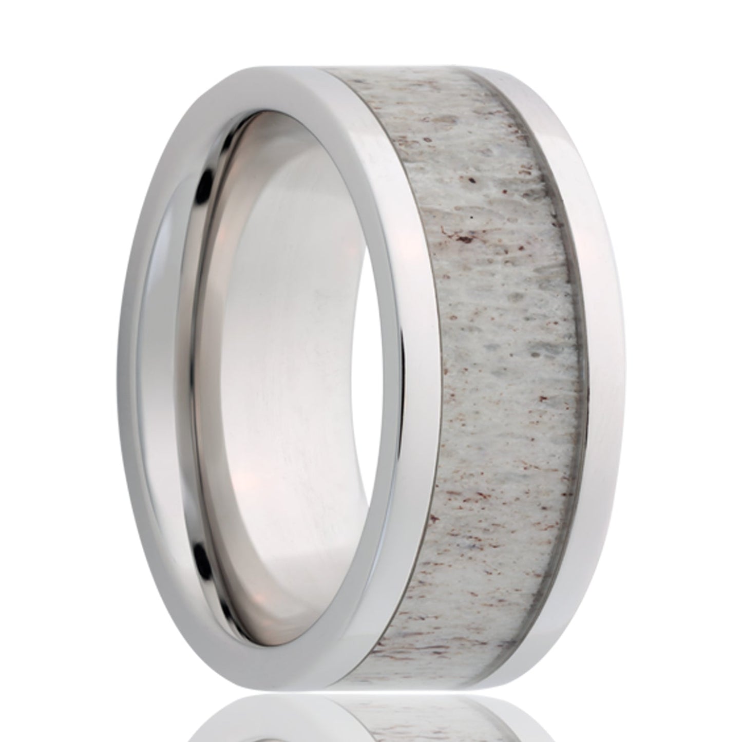 Antler Inlay Tungsten Wedding Band