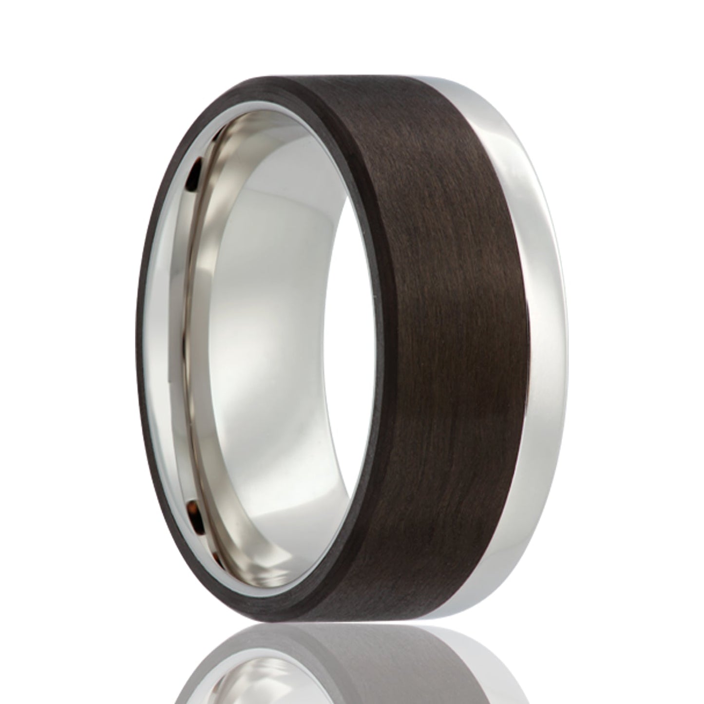 Asymmetrical Cobalt & Carbon Fiber Wedding Band