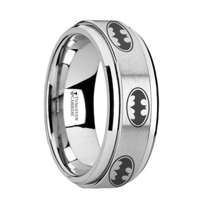 Batman Bat Symbol Spinner Tungsten Wedding Band