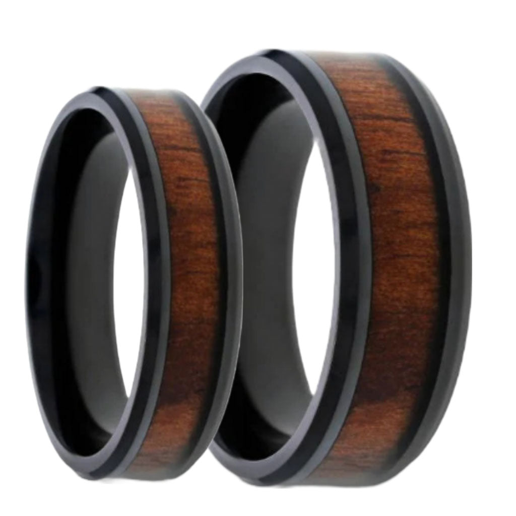 Bague Homme Noir Titane Bague Pour Homme En Titane Noir Avec Bois