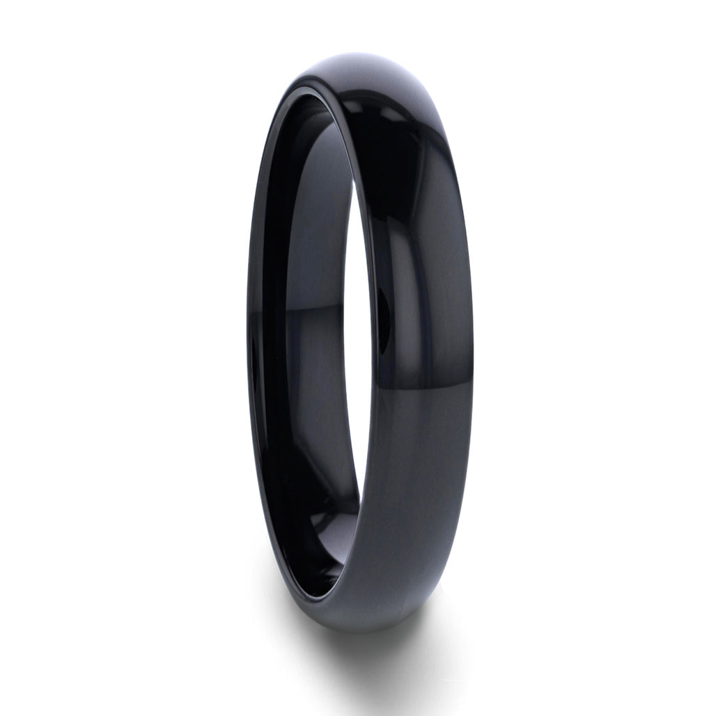 Black Tungsten Domed Men's Wedding Band