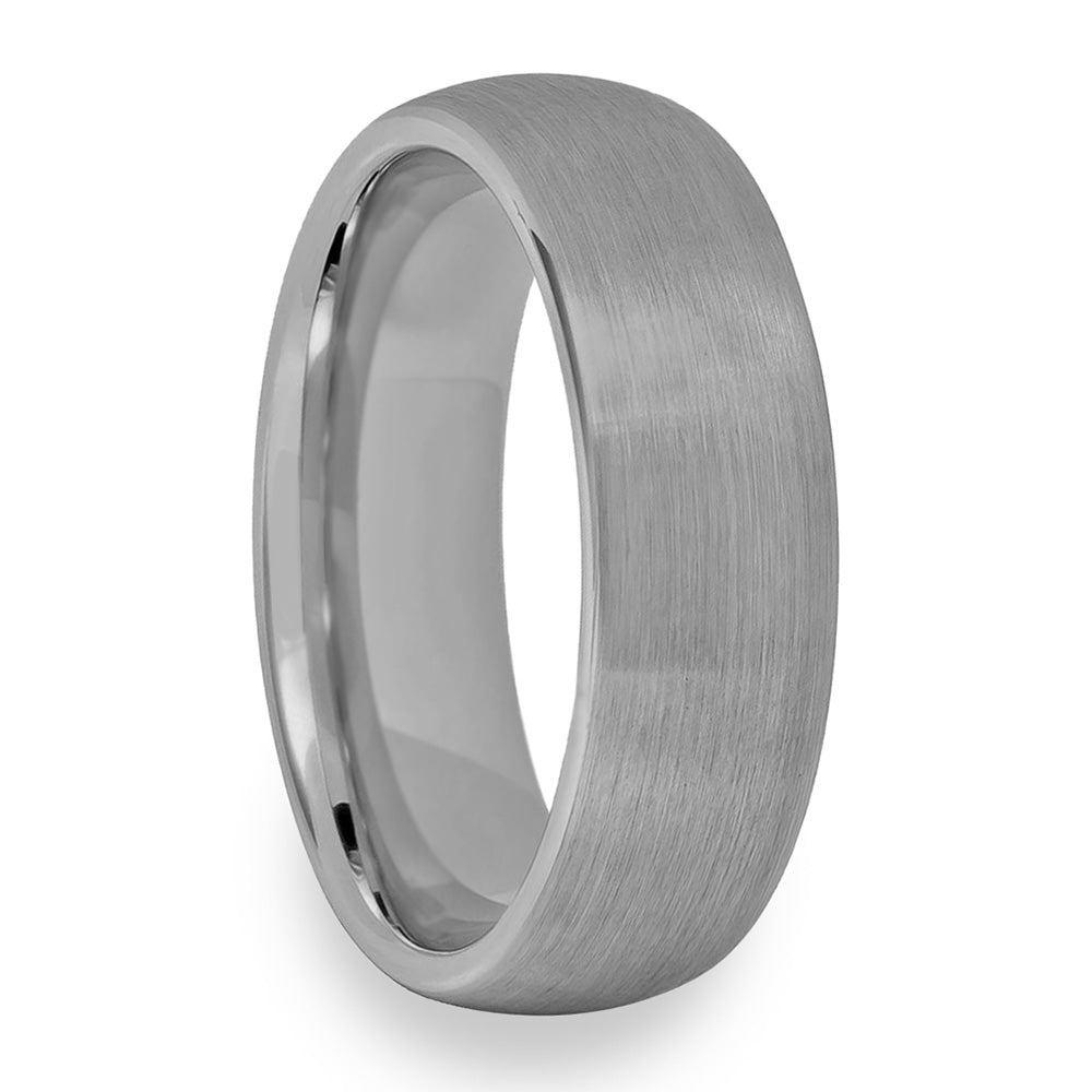 Brushed Domed Tungsten Women's Wedding Band
