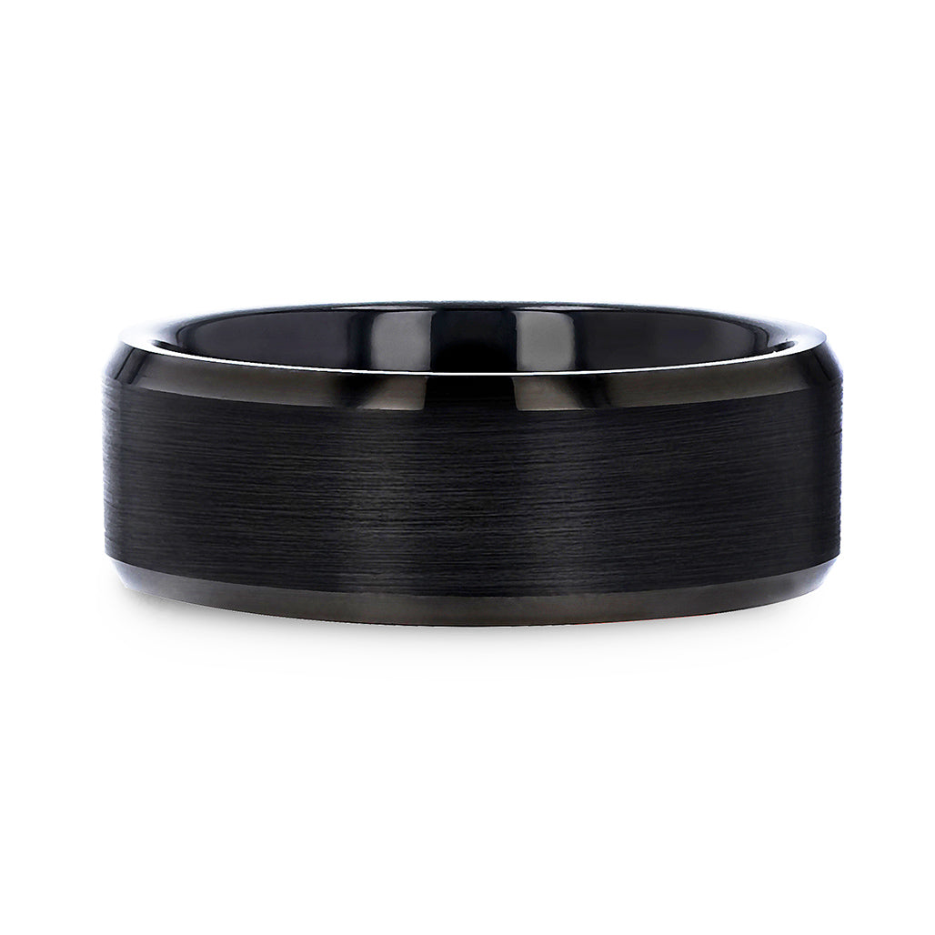 Brushed Matte Black Tungsten Men's Wedding Band