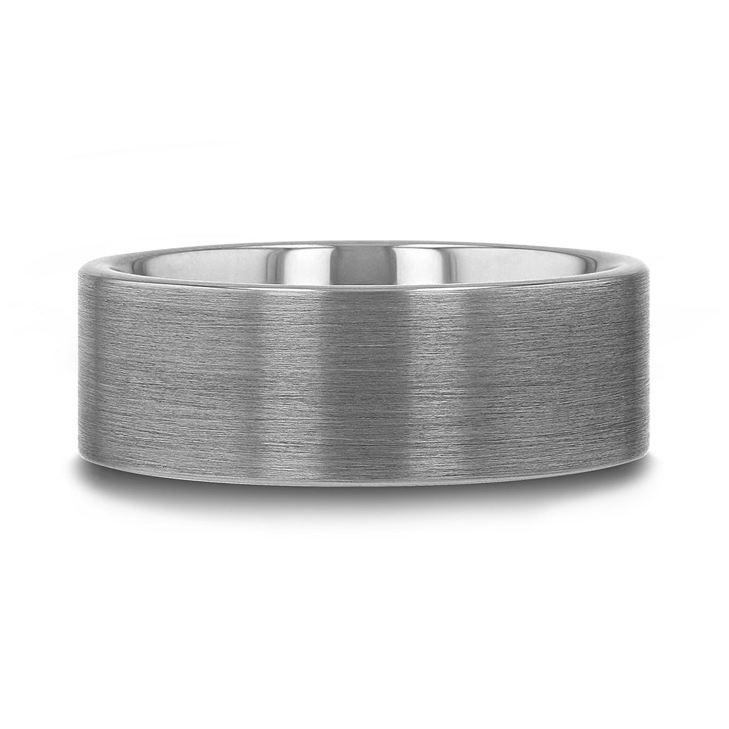 Brushed Tungsten Couple's Matching Wedding Band Set