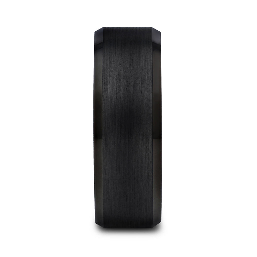 Brushed Matte Black Tungsten Men's Wedding Band