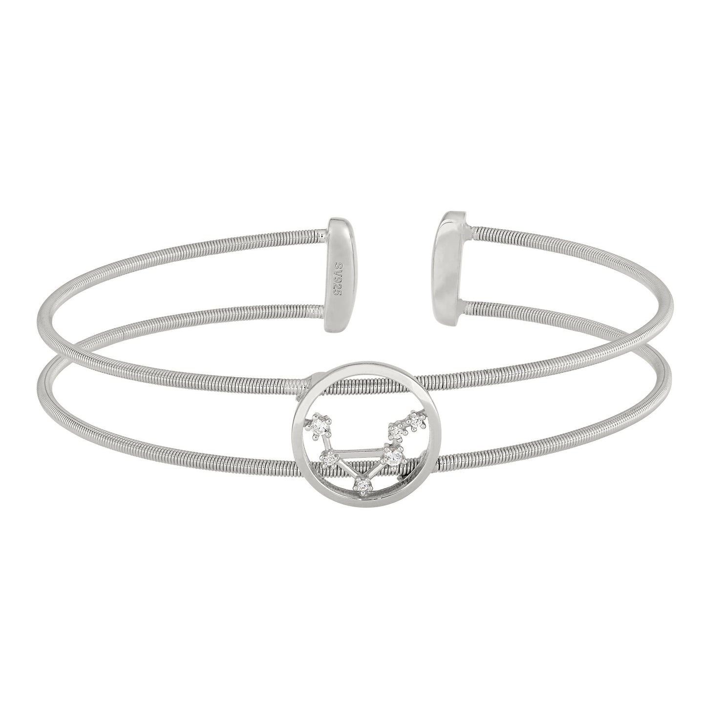 A constellation dual cable bracelet with simulated diamonds displayed on a neutral white background.