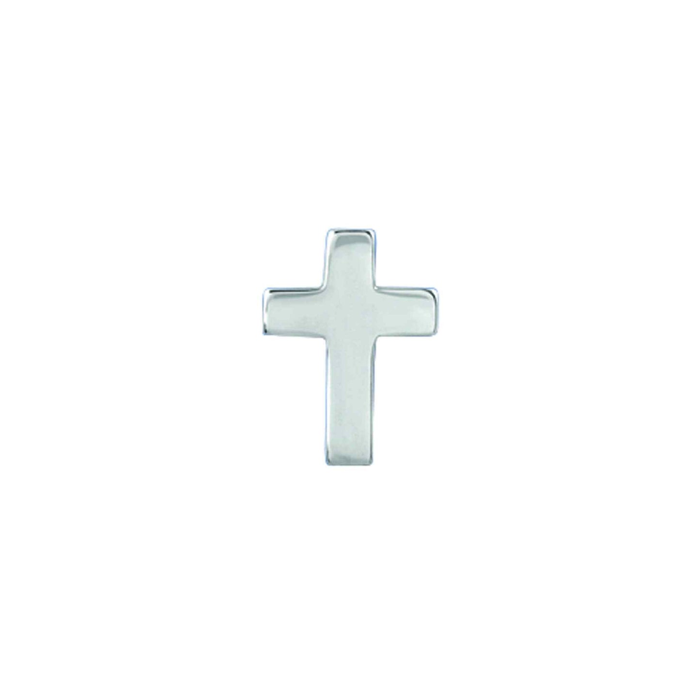 A cross tie tack displayed on a neutral white background.