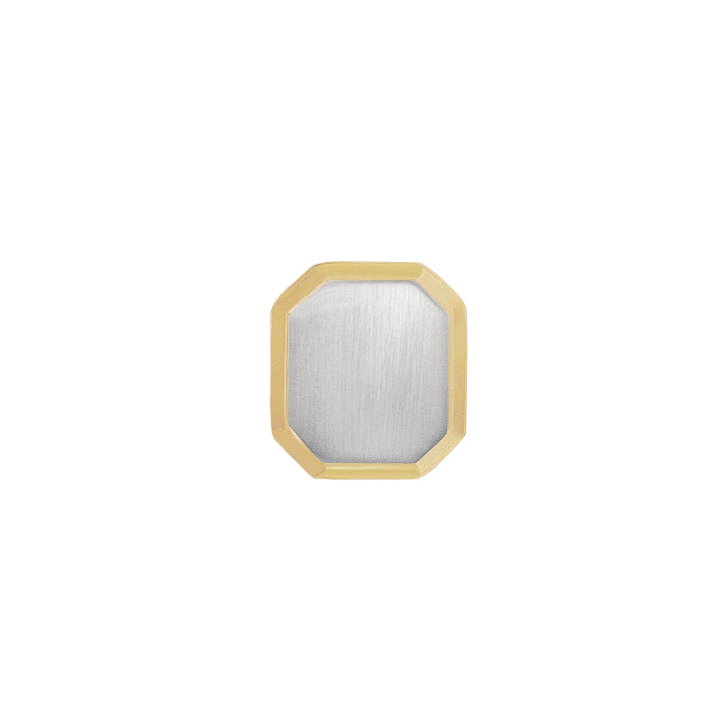A cut corner rectangle tie tack displayed on a neutral white background.