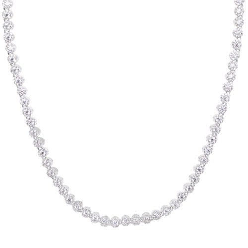 A simulated diamond necklace displayed on a neutral white background.