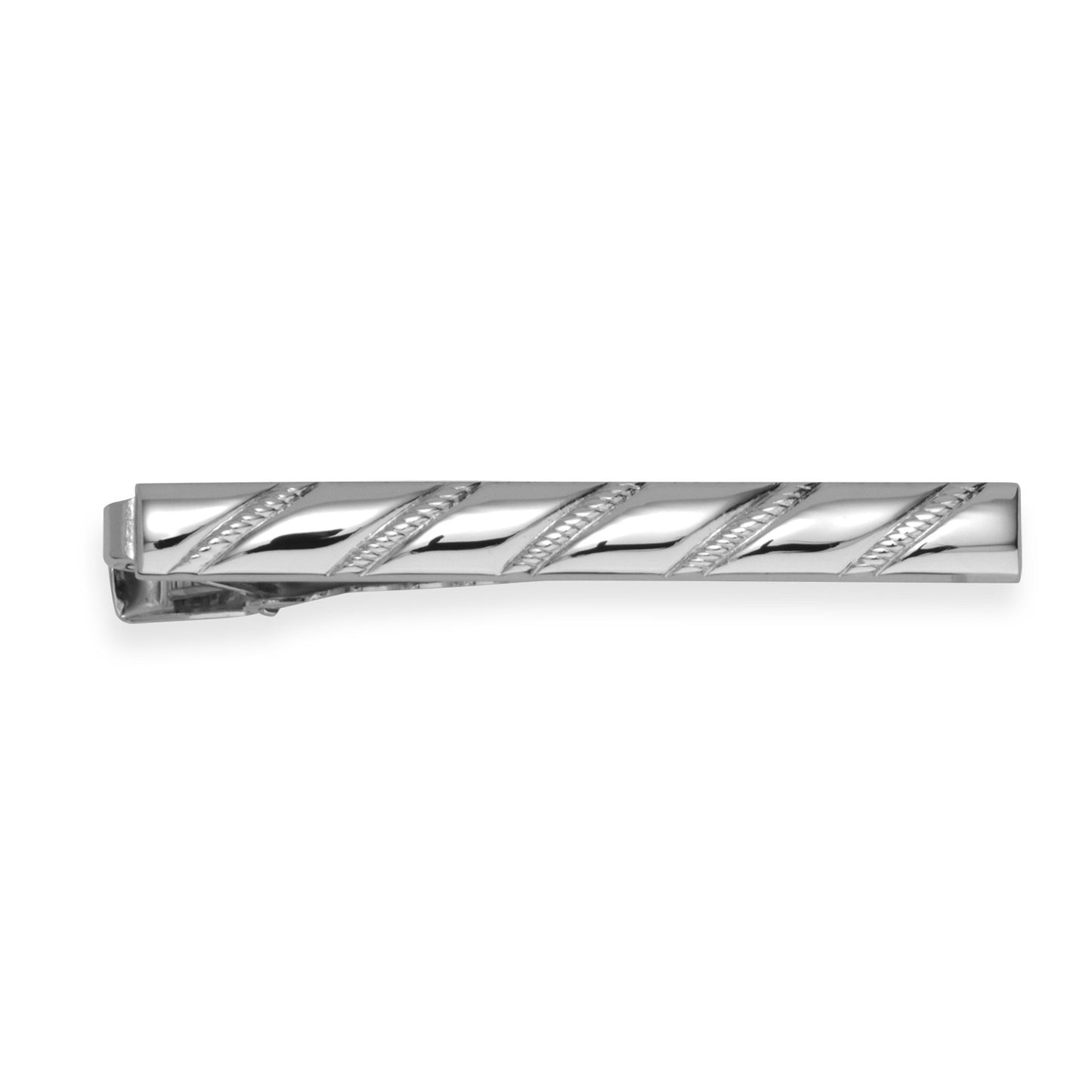 A diagonal twisted rope tie bar displayed on a neutral white background.