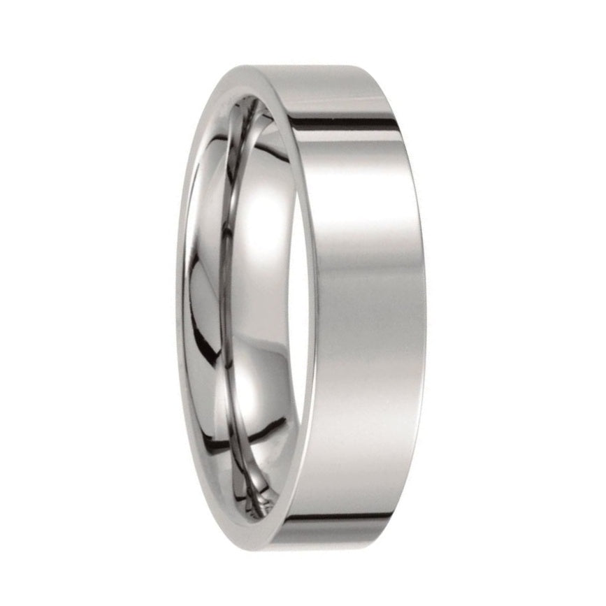 Diamond and Classic Titanium Couple's Matching Wedding Band Set
