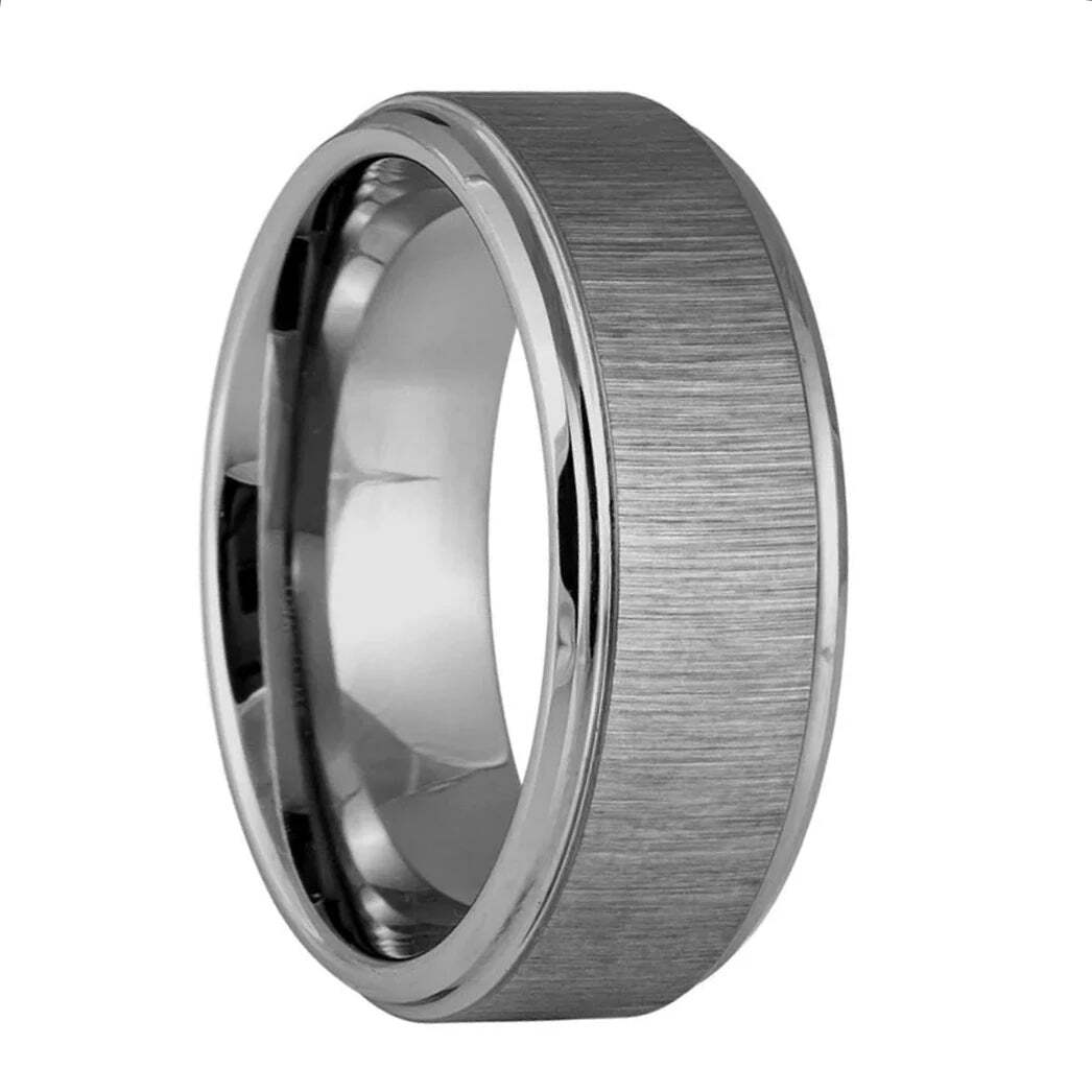Domed Gunmetal Tungsten Men's Wedding Band