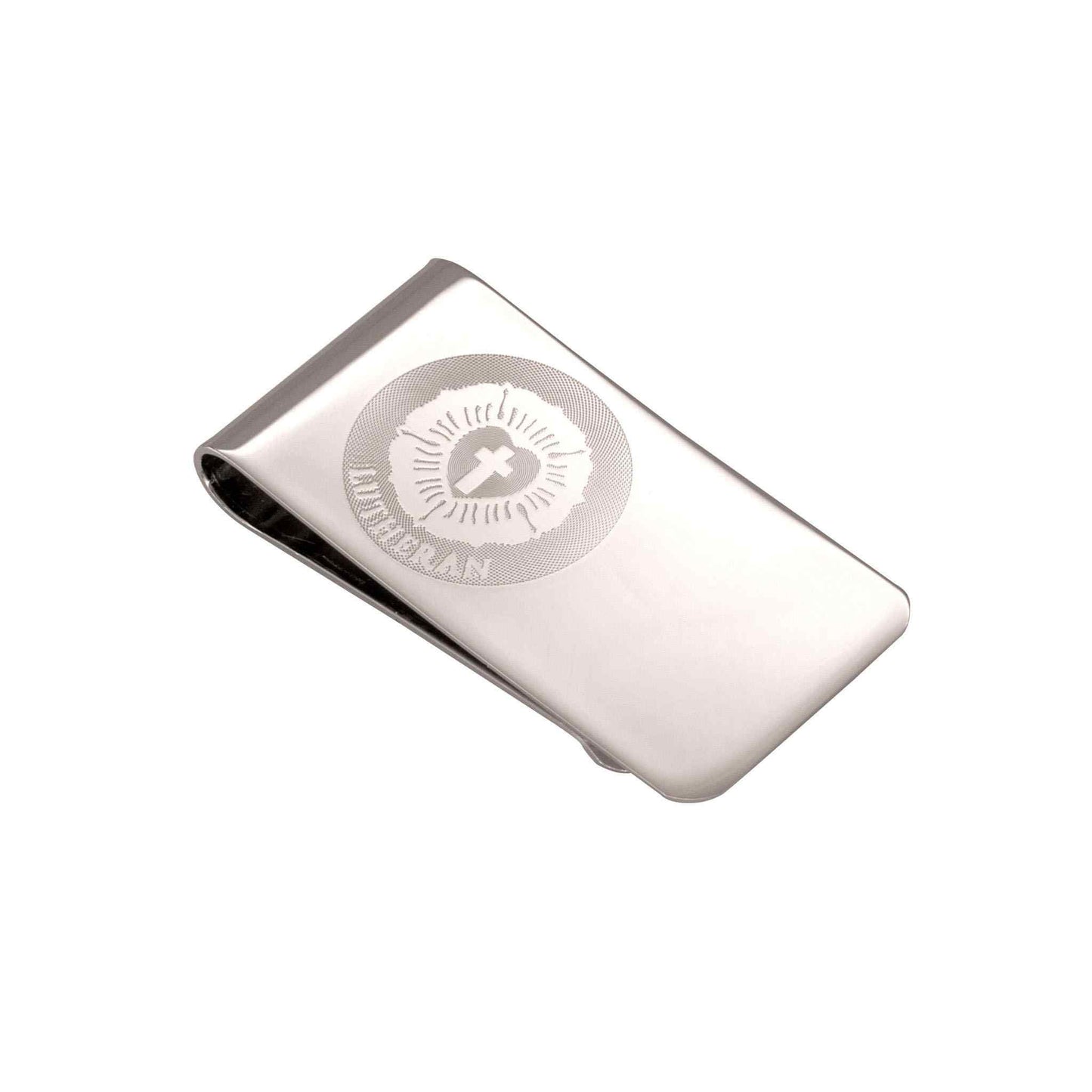 A emblem money clip displayed on a neutral white background.