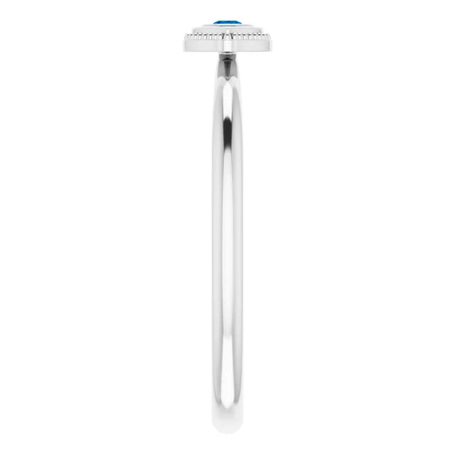 Evil Eye Blue Sapphire Women's Sterling Silver Ring