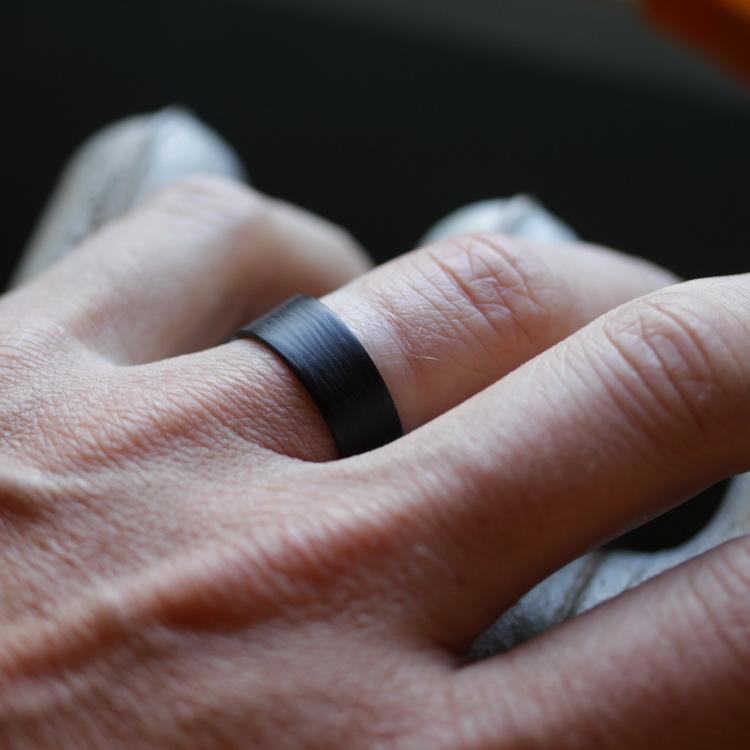 Extra Light Wave Patterned Carbon Fiber Men's Wedding Band