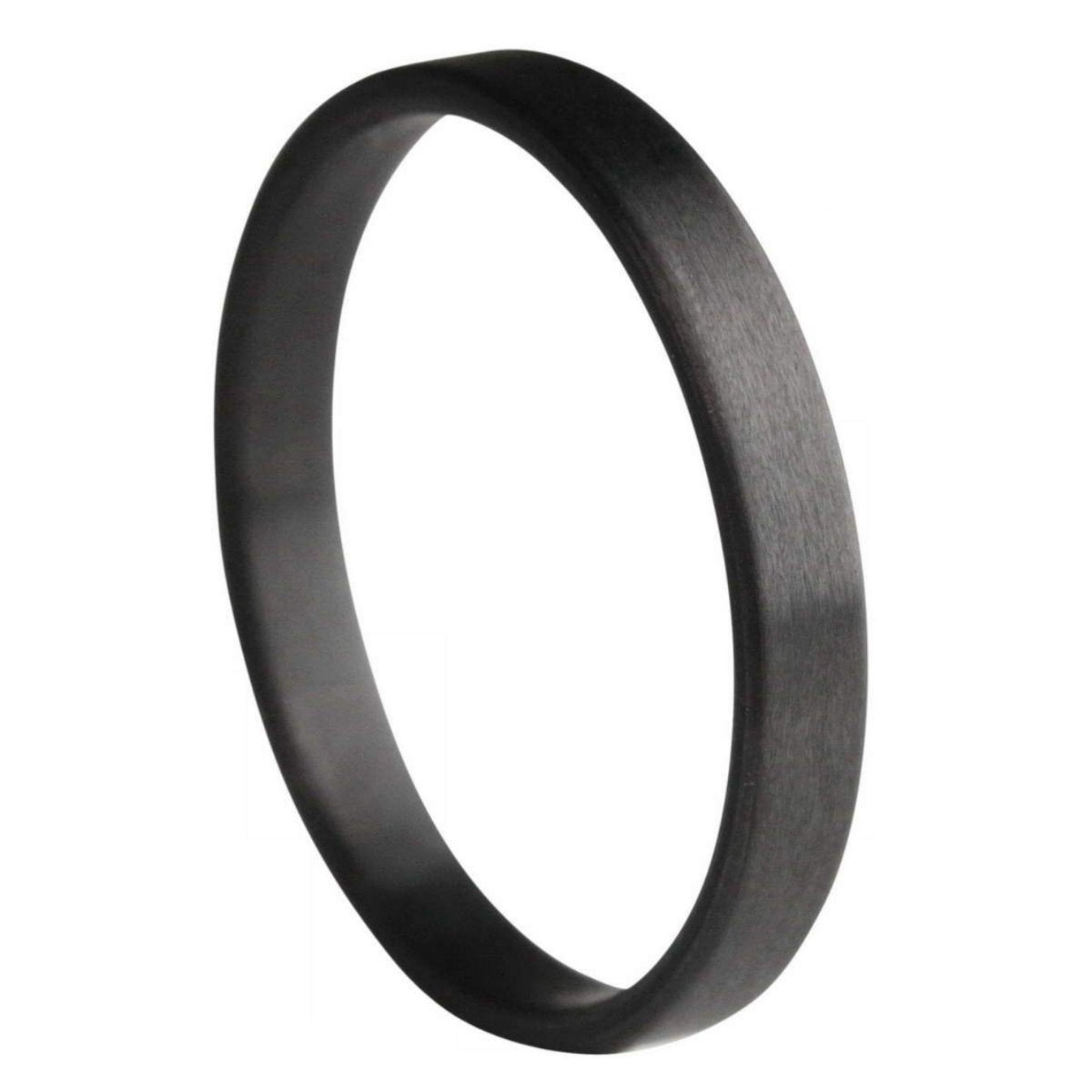 Extra Thin Stackable Black Carbon Fiber Wedding Band