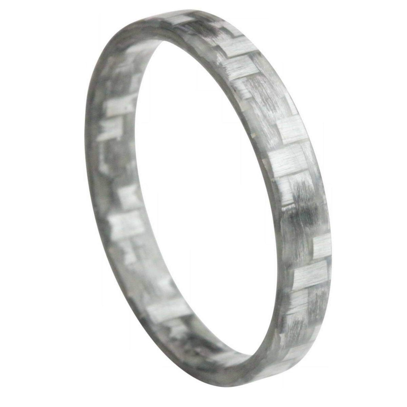 Extra Thin Stackable Aluminized Glass Fiber Wedding Band