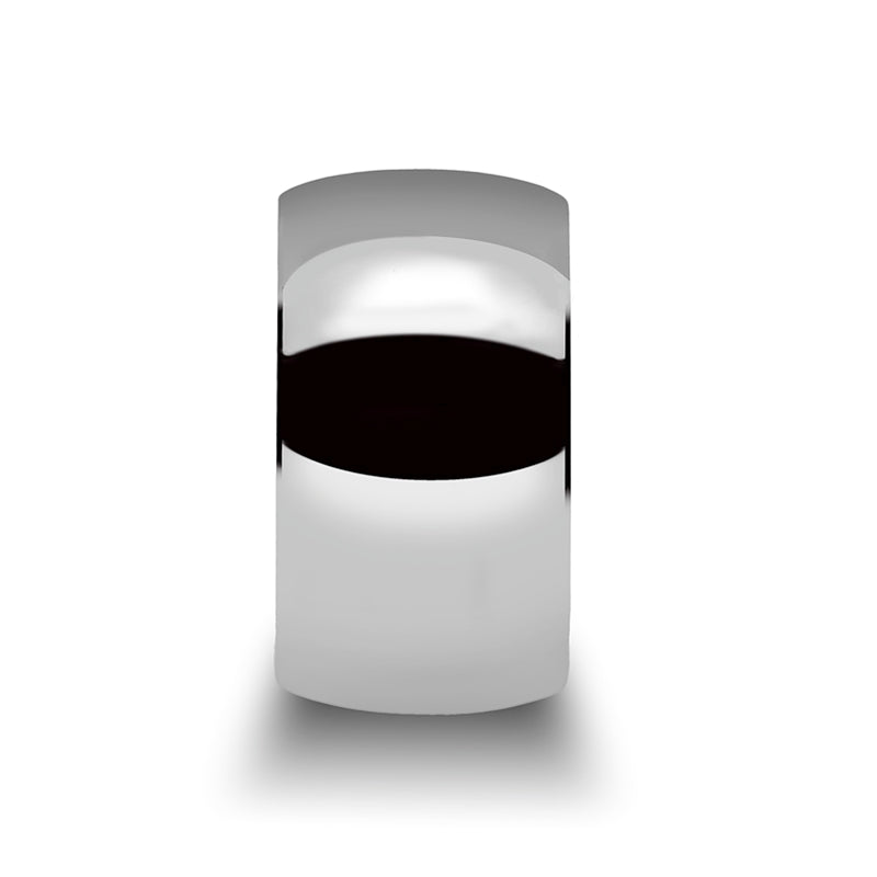 Extra-Wide Domed White Tungsten Wedding Band