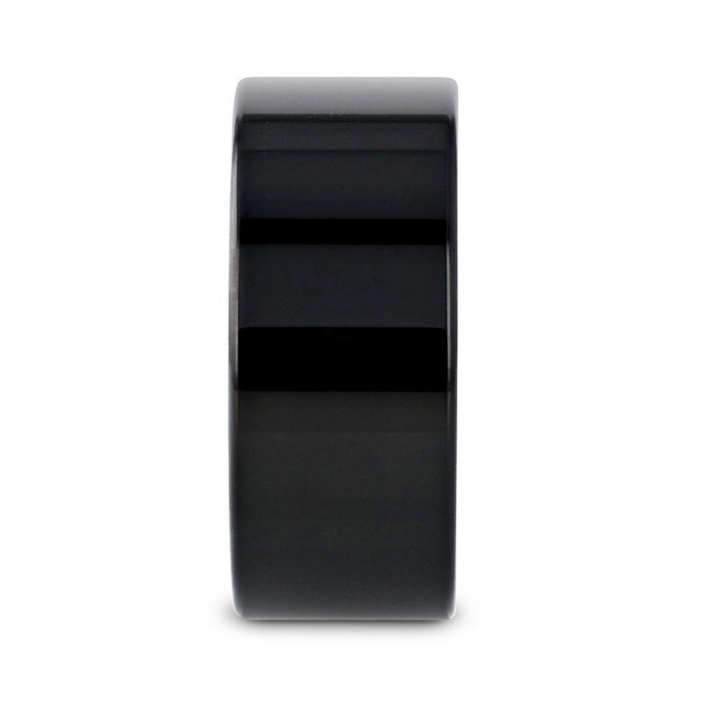 Extra-Wide Flat Black Tungsten Men's Wedding Band