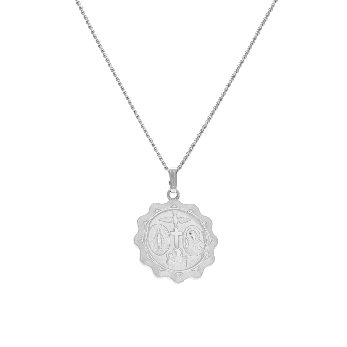 A five way medal displayed on a neutral white background.