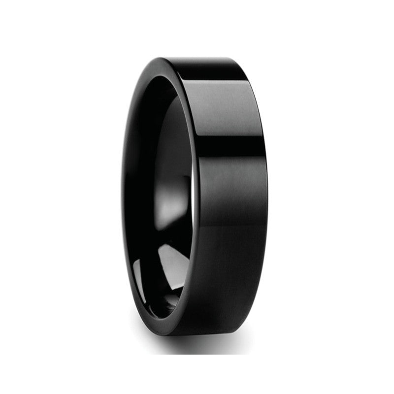 Flat Black Tungsten Women's Wedding Band