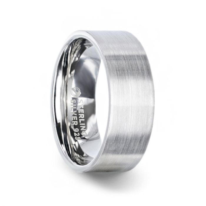 mens silver dress rings 925 Sterling Silver Diamond Wedding Band Men's Ring (J-K Color, I1-I2 Clarity)- Size 4