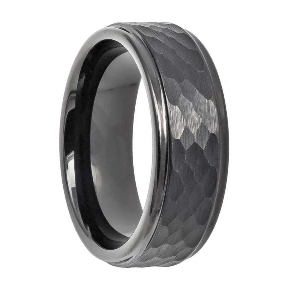 Hammered Tungsten Tungsten Carbide Men's Wedding Ring