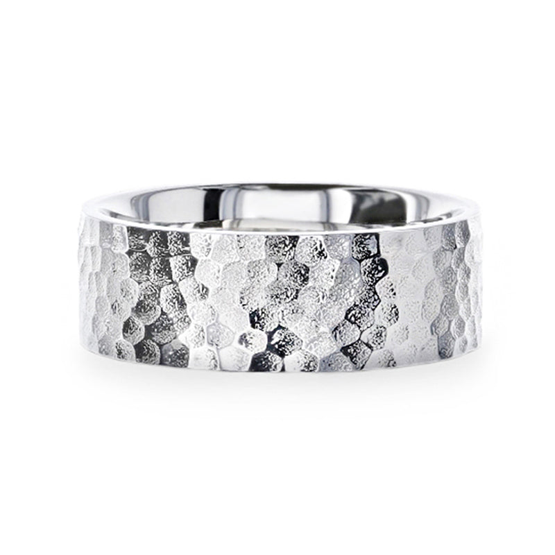 Hammered Silver Men's Wedding Band