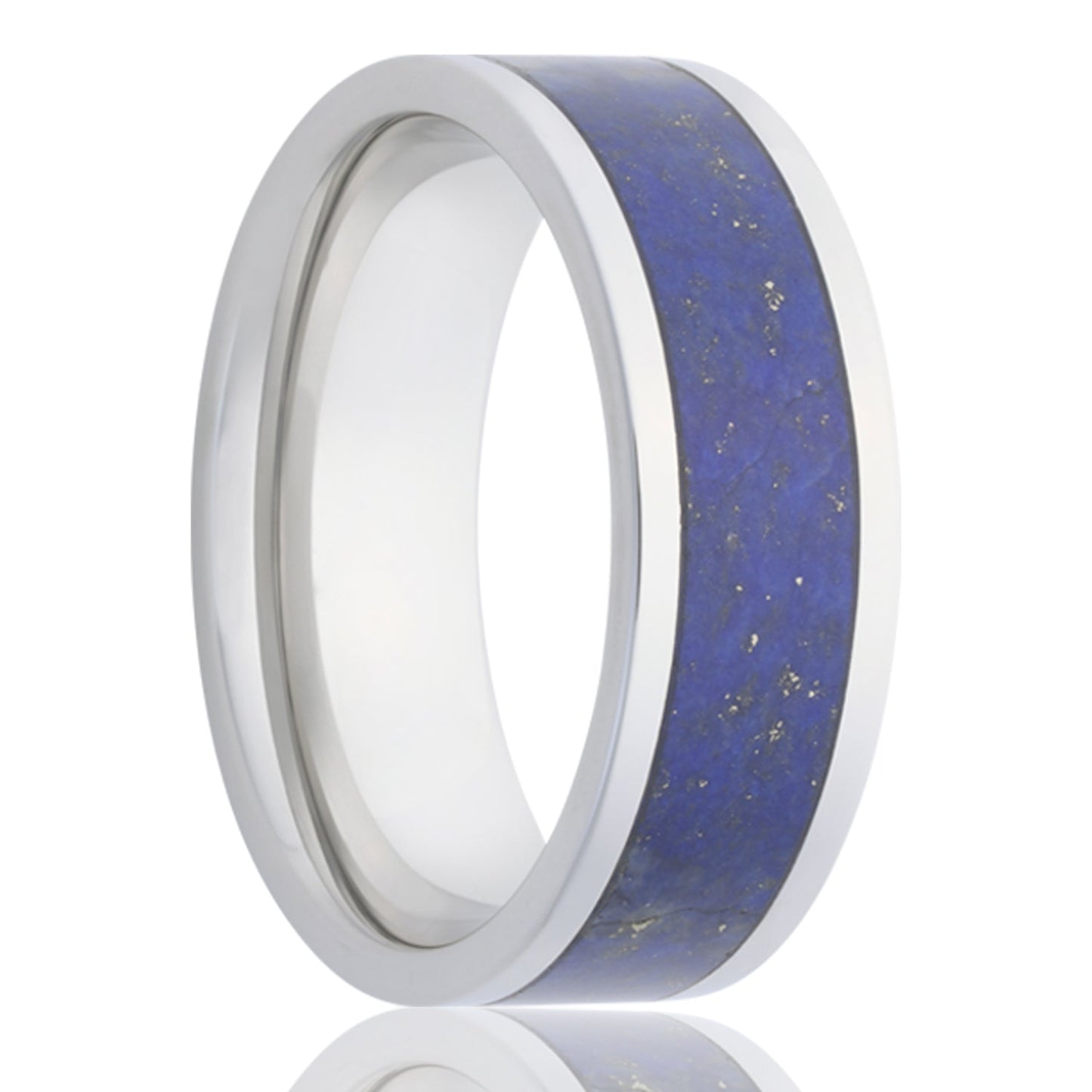 Lapis Lazuli Inlay Cobalt Wedding Band