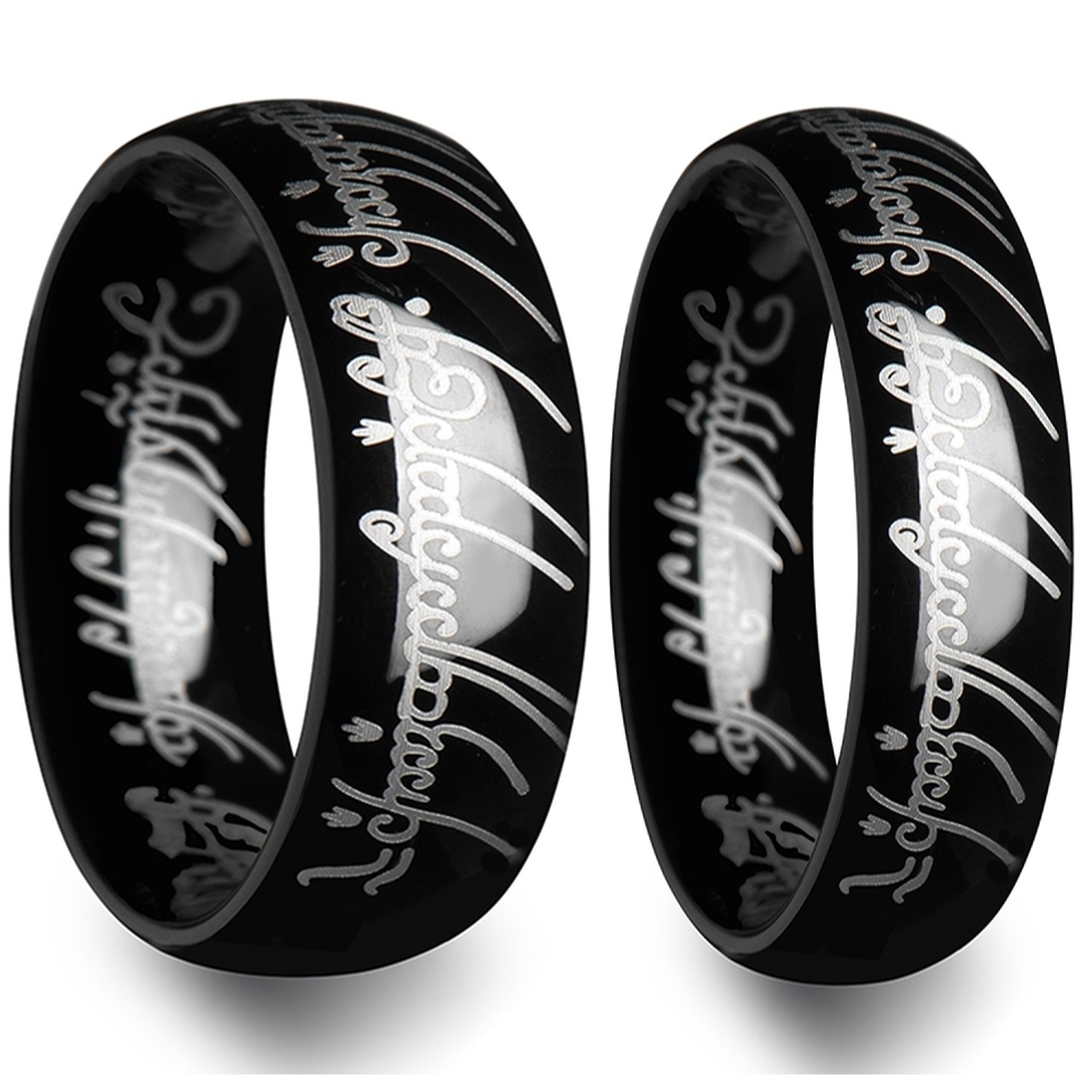 White Gold Lord Of The Rings Wedding Band