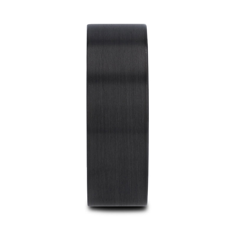 Matte Brushed Black Titanium Men's Wedding Band