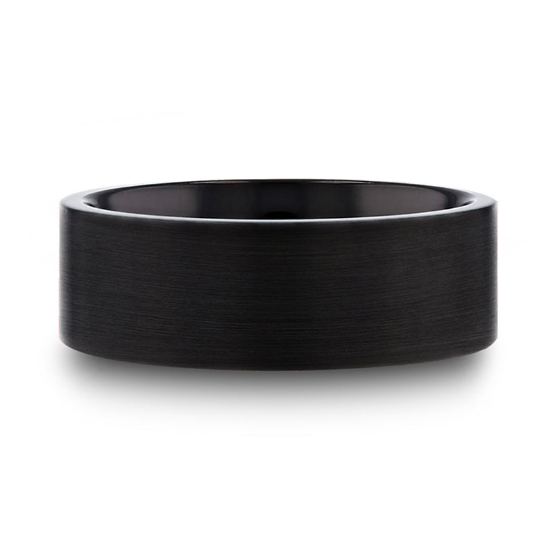 Matte Brushed Black Titanium Men's Wedding Band