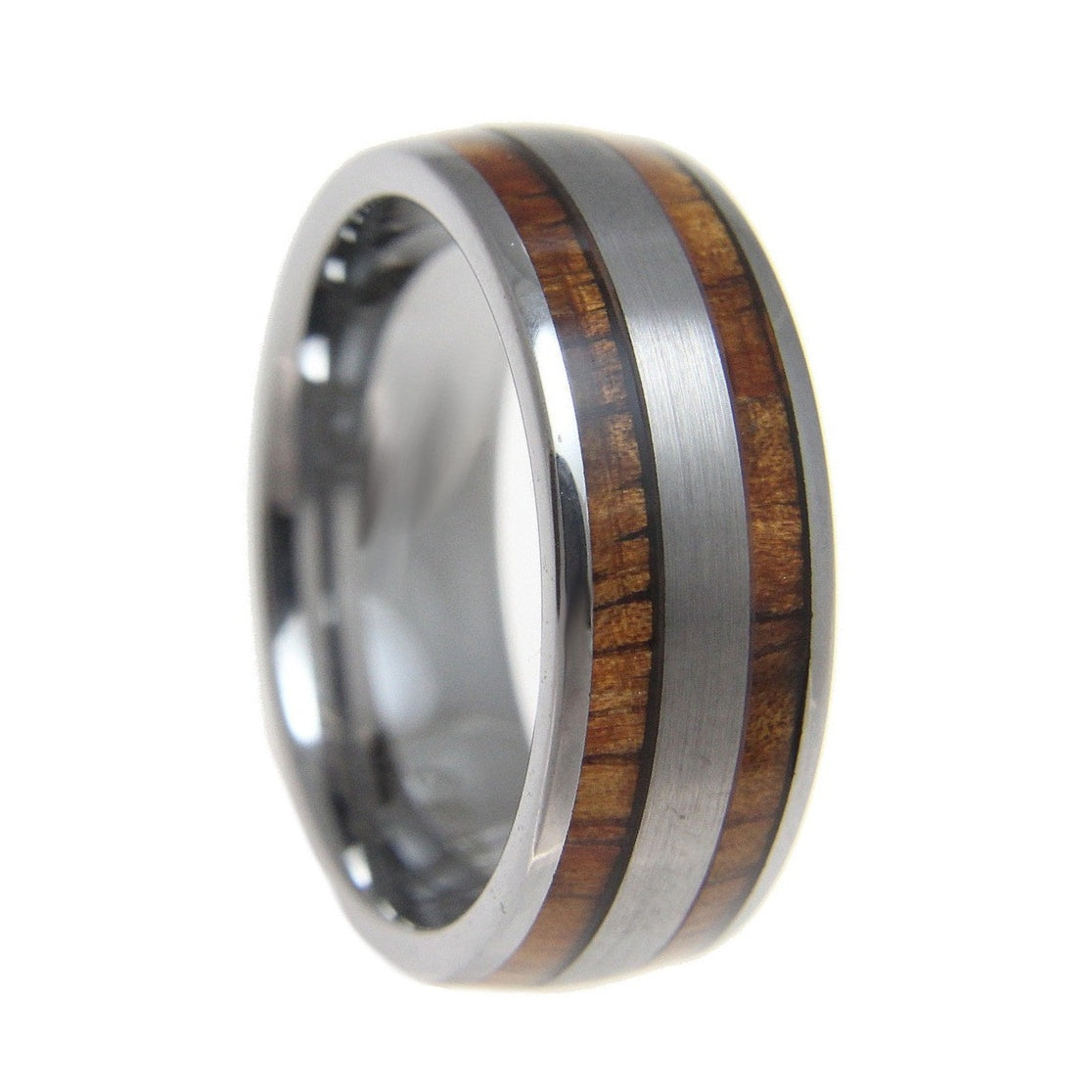 Bague en tungstène pour hommes en double bois de koa Bijoutiers