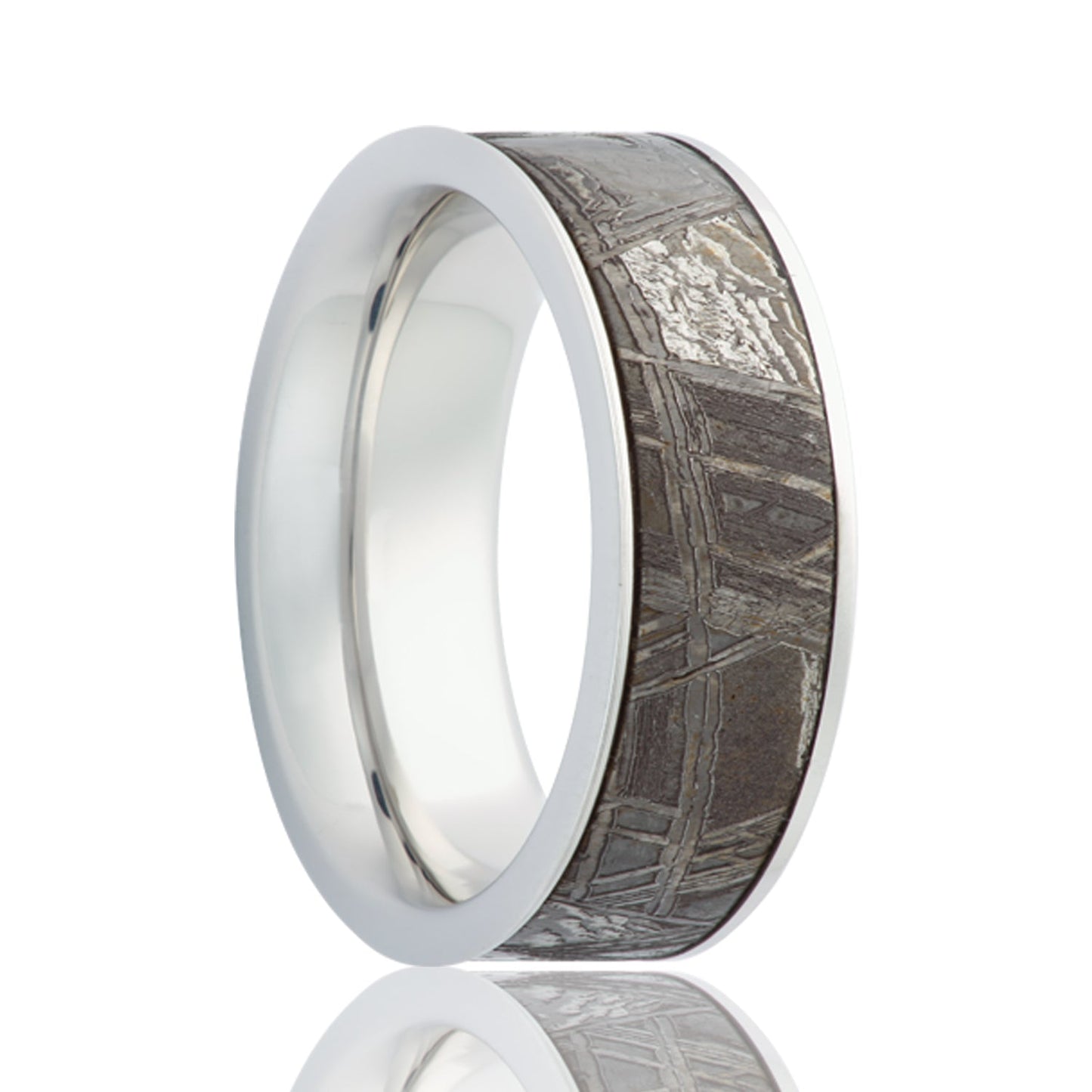 Meteorite Inlaid Cobalt Wedding Band