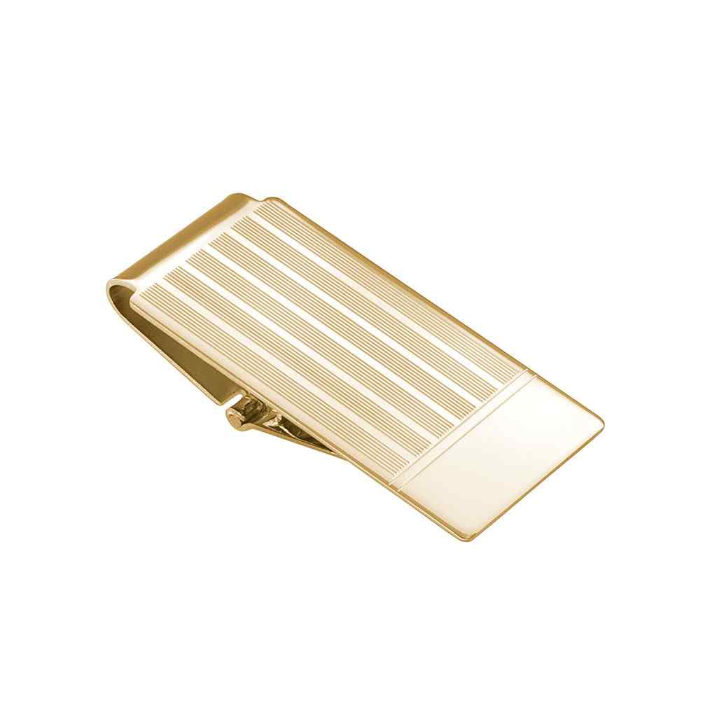 A hinged money clip displayed on a neutral white background.