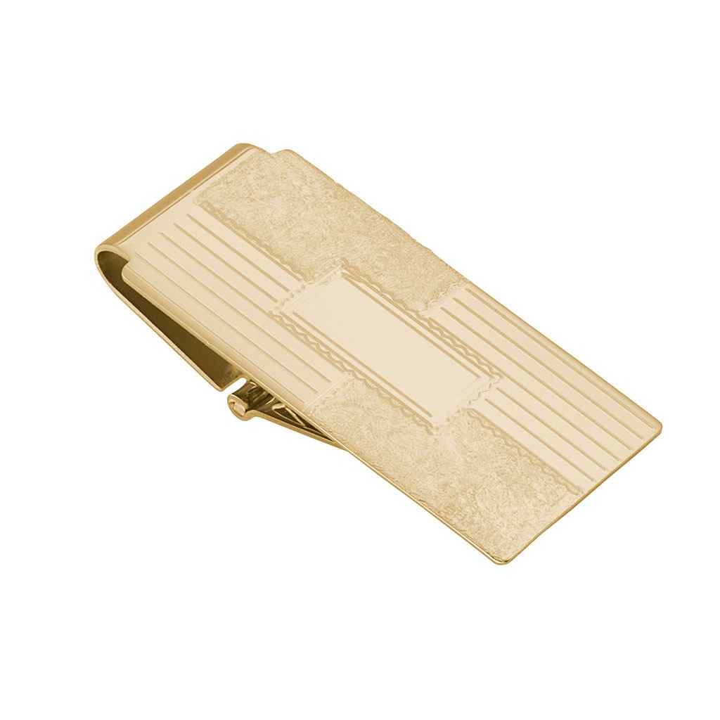 A hinged money clip displayed on a neutral white background.