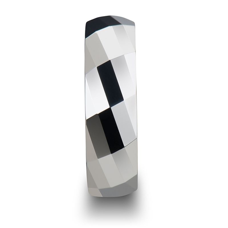 Multi Faceted Tungsten Wedding Band