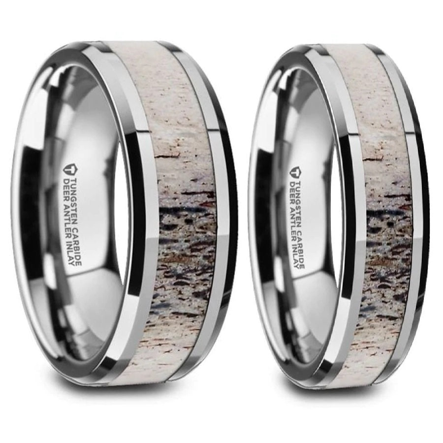 Antler Tungsten Couple's Ring Set| Vansweden Jewelers