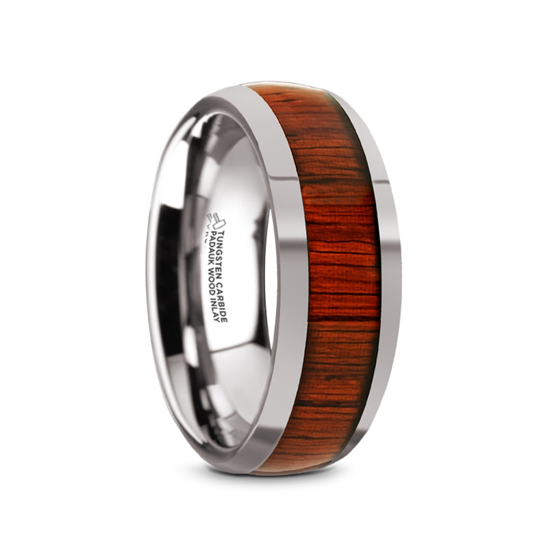 Padauk Wood Inlay Tungsten Men's Ring Vansweden Jewelers