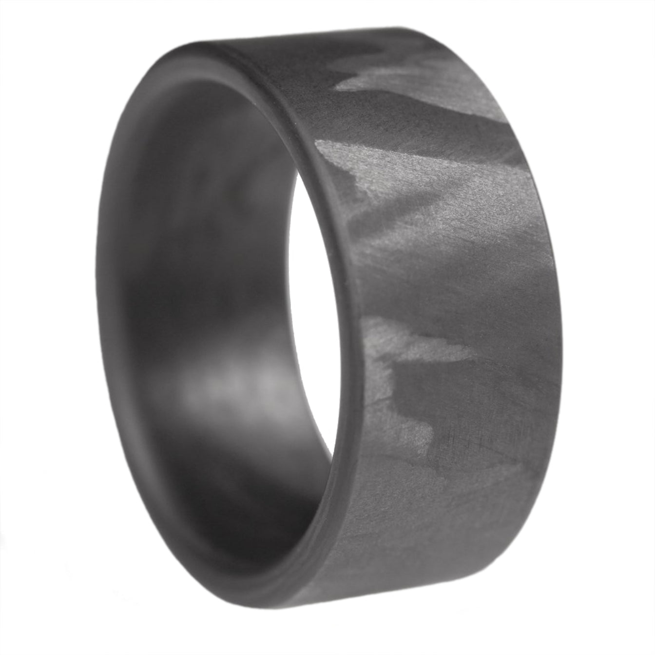 Patterned Carbon Fiber Men's Wedding Band