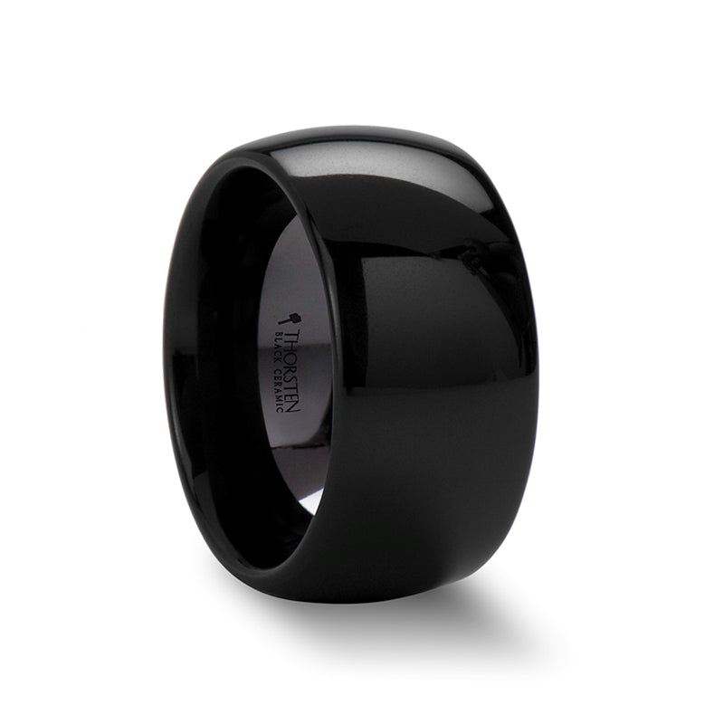 Polished Black Ceramic Wedding Band