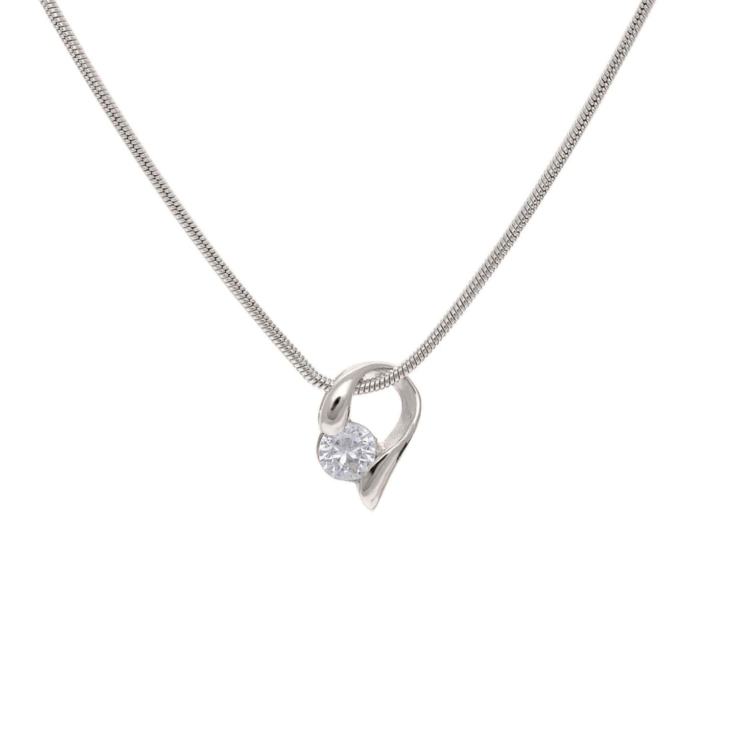 A question mark simulated diamond necklace displayed on a neutral white background.