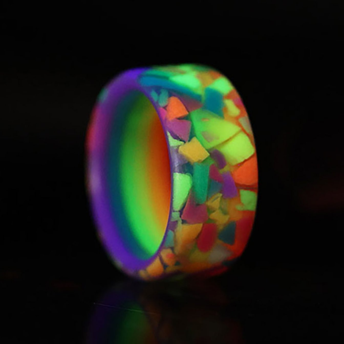 Rainbow Glow-in-the-Dark Men's Wedding Band