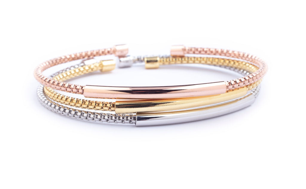 Rounded Box Link Bracelet with Bar