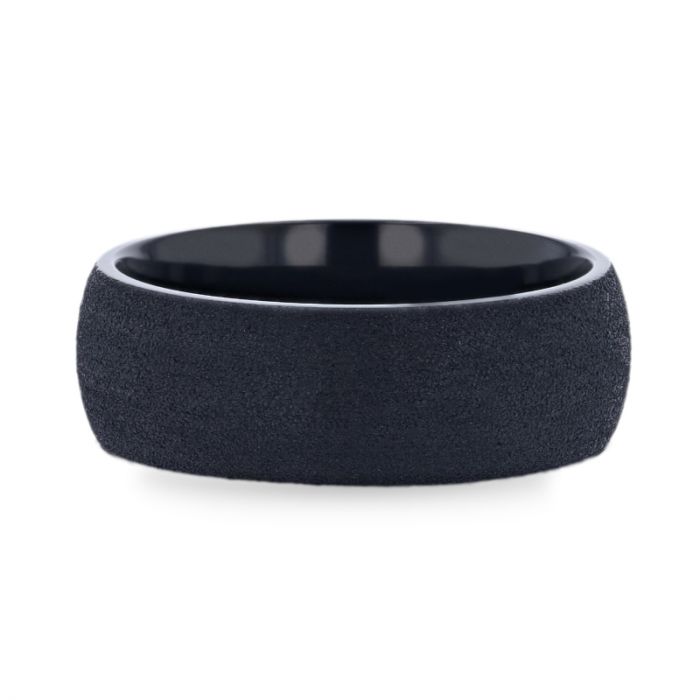 Sandblasted Black Titanium Men's Wedding Band